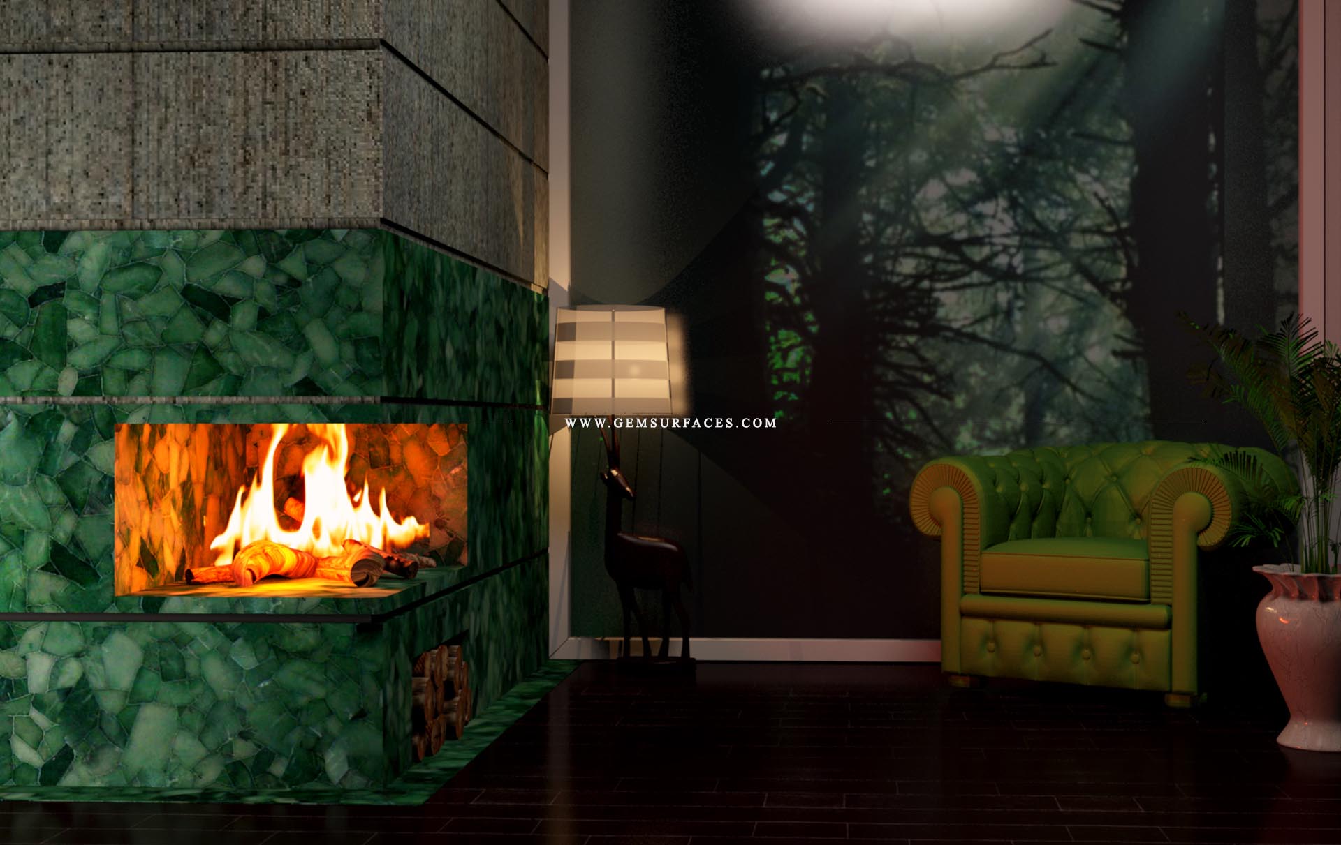 Jade Modern Fireplace